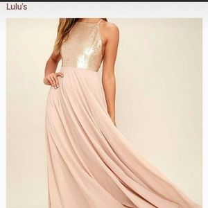 Lulus rose gold blush dress